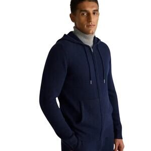 New Quince Mongolian Cashmere Full Zip Men’s Size XL Sweater True Navy 3197